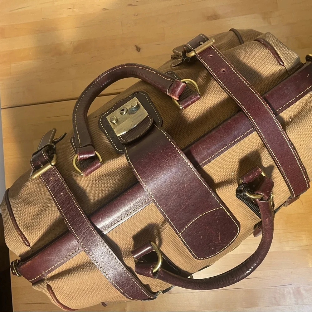 Mulholland Safari Bag, Canvas and leather trim